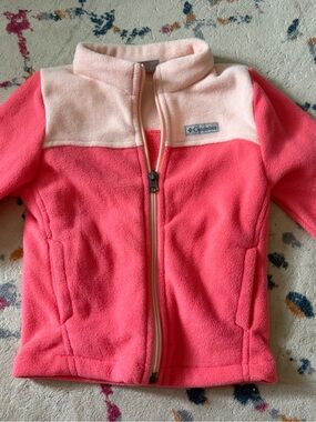 Columbia Pink Colorblock Fleece Zip Jacket